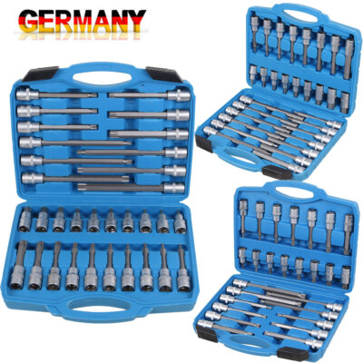 3 Koffer Bitset Innen Vielzahn Torx Nüsse Set Imbus Nuß Innensechskant Satz 1/2''