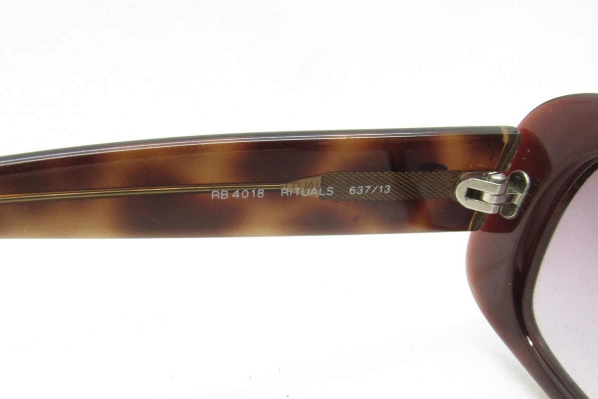 Ray-Ban RB4018 Rituals 637/13 Sunglasses Tortoise Shell Lightly Tinted Italy RAY-BAN RITUALS DESIGNER RB4018 637/13 BROWN SUNGLASSES  main image 3