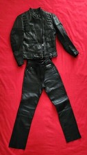 Harley Davidson Womens Black Leather Motorcycle Jacket Sz 36w Pants Sz 6