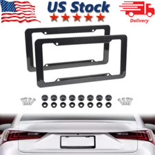 Black Car Carbon Fiber License Plate Frame Co...