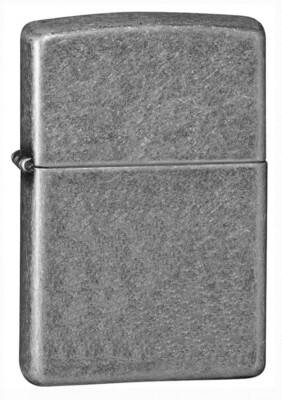 Zippo 121FB, Antique Silver Plate Lighter, Full Size