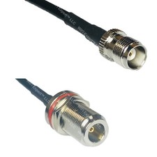 RFC195 TNC FEMALE to N FEMALE BULKHEAD Coax RF Cable USA-Ship Lot