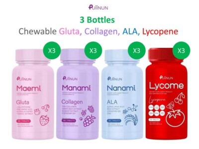 3X Maemi Gluta Manami Collagen Nanami ALA Lycopene Chewable Tablet Bright Skin