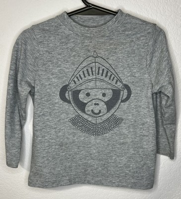 18-24 Months Okie Dokie Match Ups Monkey Knight Long Sleeve Gray T-shirt 