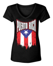 Torn Puerto Rican Flag - Heritage Puerto Rico Proud Pride Women's V-Neck T-Shirt