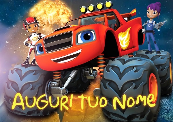 Cialda BLAZE MONSTER MACHINE Decorazione Torta Ostia o Zucchero