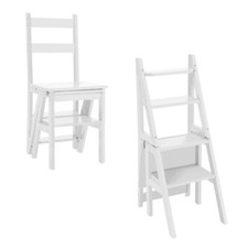 Multipurpose Folding Wooden Library Step Ladder Chair Step High Chair Step Stool
