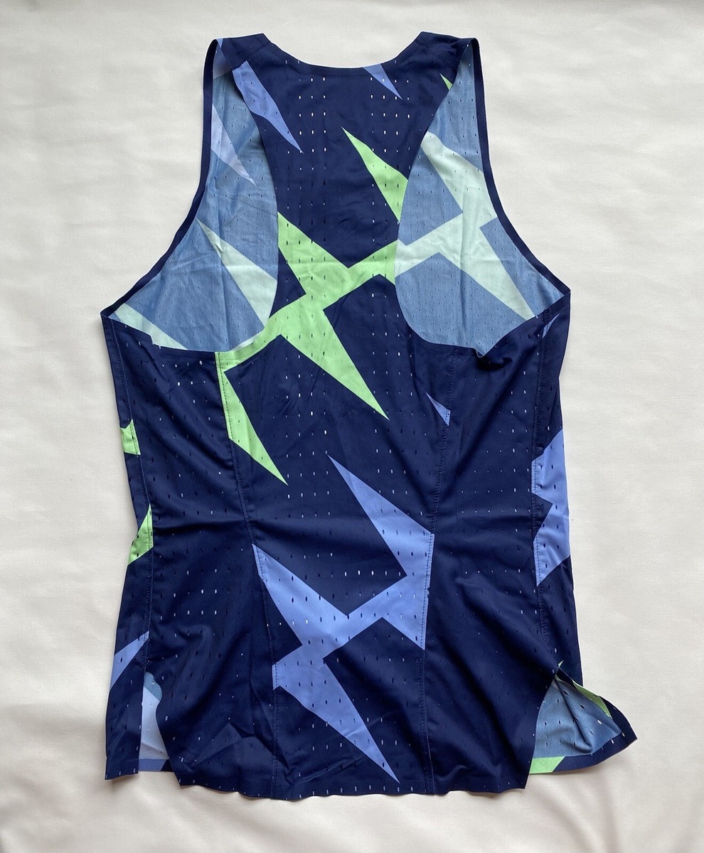Nike Men's Pro Elite Singlet CI0581-XXX Blue/Green Men's Size