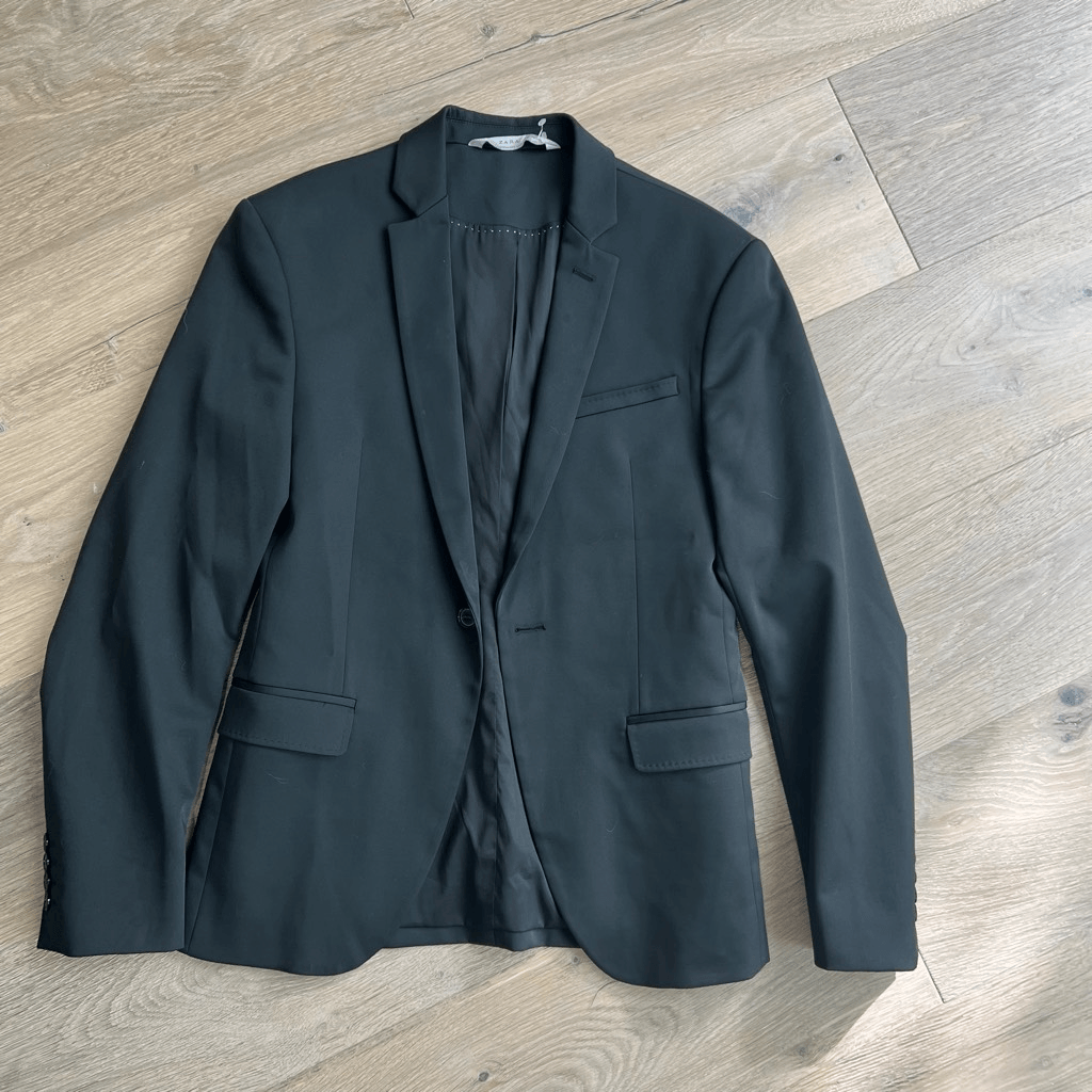 Zara Man Men's Black Long Sleeve Blazer Jacket Size 34