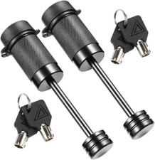 2x Steel Trailer Tongue Coupler Lock Keyed Alike Dia 1/4" Fits up to 2-1/2" Wide