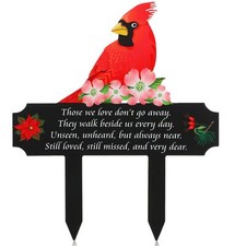 Memorial Grave Markers Mother's Day Decoration for Cemetery Cardinal Decor Me...