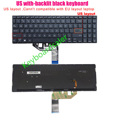 New Black US backlit Keyboard for Asus VivoBook X513E X513EA