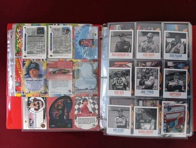 Large Collectors Album Of NASCAR Cards- Vintage- Full Album With Binder