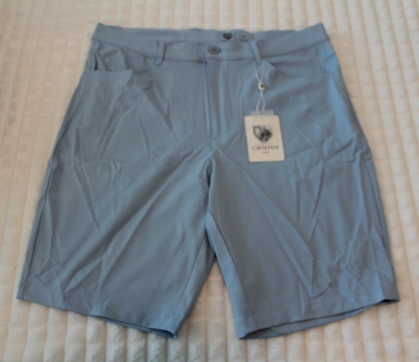 Graham Luxe Wren Shorts Men 34 NWT Powder Blue Golf Stretch
