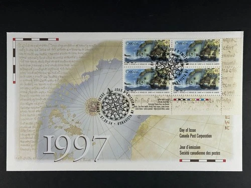 Canada FDC 1997 John Cabot Voyage across the Atlantic  Block of 4 Bonavista 45c