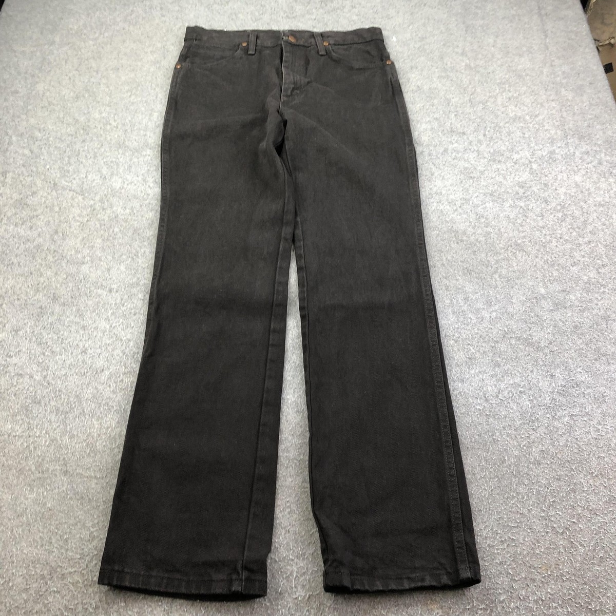 Wrangler Jeans Mens 30x32 Black Dark Wash Cowboy Cut Slim Straight