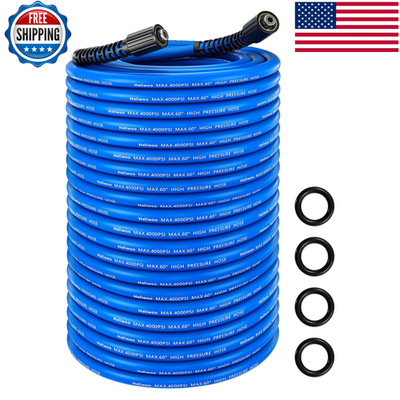 #ad Heliwoo Pressure Washer Hose 100Ft 1 4 Kink Resistant Max 4000 Psi Power $58.40