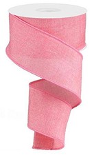 Shiny Solid Canvas Wired Edge Ribbon, 10 Yards Pink, 2.5" Pink 2.5"