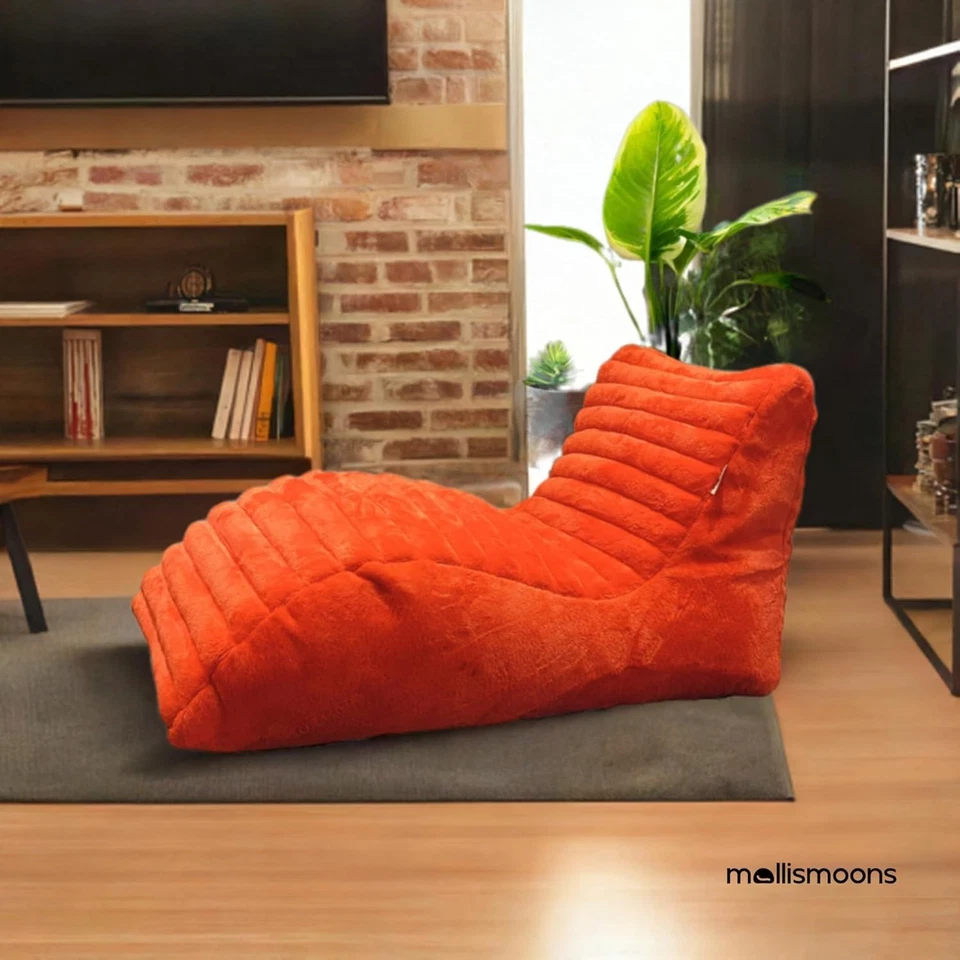 Tumbona Bolsa de Frijoles Silla Sofá Funda Sin Frijoles Imitación Piel Talla XXXL Rojo Foto 2 de 4