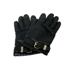 GIVENCHY - Black Leather Women's Gloves
