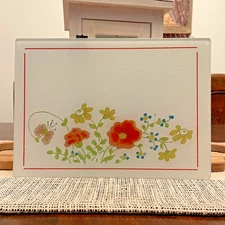 Wild Flowers Design Corning Themed Cutting Board Tempered Glass 8x11 Retro