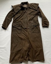 Driza-Bone WEATHERALL Waxed Cotton Stockman Trench Coat Outdoor Riding Size L