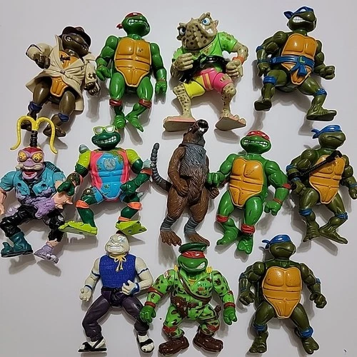 Vintage 1988-1990 TMNT Playmates Teenage Mutant Ninja Turtles Lot of 12 Figures