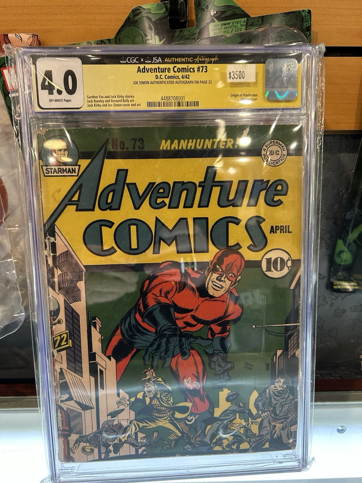 Adventure Comics #73 (DC Comics April 1942) Signed By Joe Simon