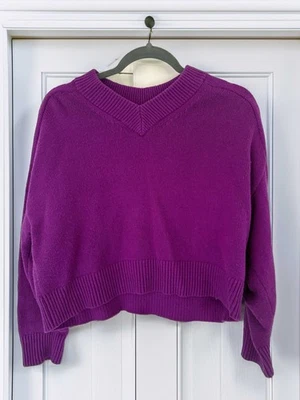 GAP Kids CashSoft Oversized V-Neck Sweater Girls XL (12) Long Sleeve Purple - Image 1 of 4