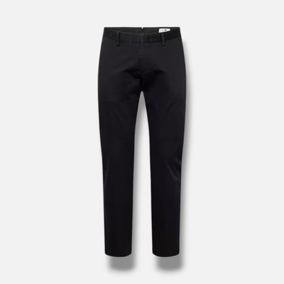 NN07 Men's Black Solid Flat Front Tapered-Leg Theo Chino Pants Size 29/34