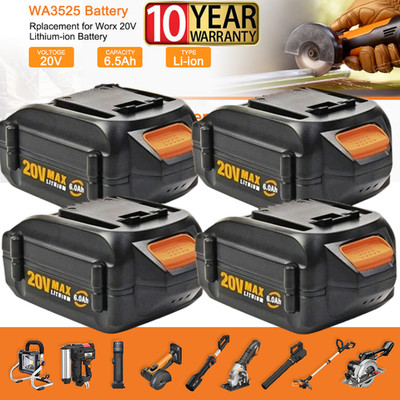PACK For Worx 20V PowerShare 6.0 Ah Battery WA3575 WA3520 WA3675 WA3674 20 Volt