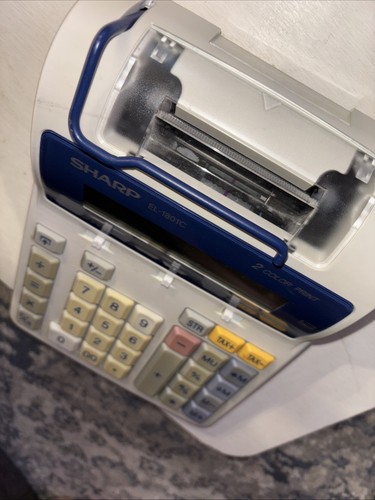 Sharp EL-1801C Portable 12-Digit 2-Color Printer Calculator - Battery Powered N - Picture 4 of 4