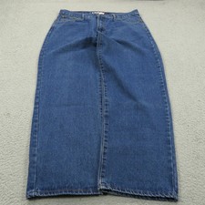 Baggy Jeans Men Y2K 36x30 Wide Leg Opening Skater Grunge Pipes Denim Aqua Surf