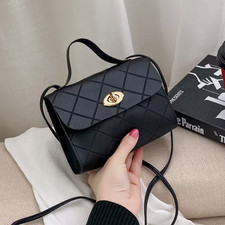 Womens Small  Black Bag with Dual Shoulder/Crossbody Wear Bag - (T9)