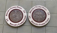 2 Harrah s Trump Plaza Casino Chip One Dollar...