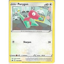 116/198 Porygon | Common Pokemon Trading Card Sword & Shield Chilling Reign TCG