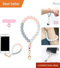 Marble Silicone Beaded Phone Wrist Strap Cellphone Lanyard Hands-Free Accessory