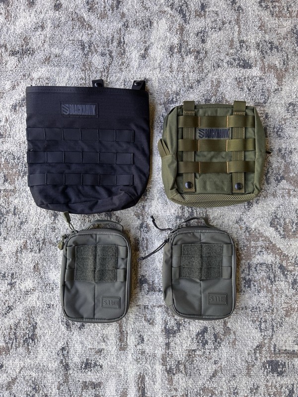 BLACKHAWK! & 5.11 Tactical Gear Pouch Lot Dump Pouch, Molle Pouch, 2 EDC Pouches
