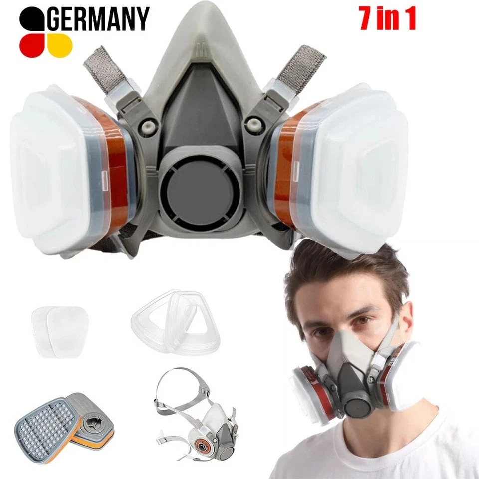 Atemschutz Halbmaske Gasmaske 6200 Staubmaske Lackiermaske Mit Wechselfiltern 3M - Bild 1 von 4