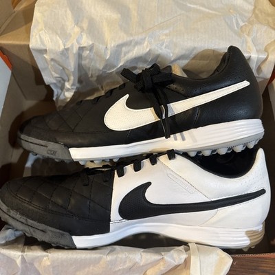 Nike Tiempo Legacy TF Sneakers 631517-010 Black White Men's Size 9