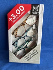 Member's Mark Reading Glasses, 3 Pack +3.00 Strength Style 101 NEW