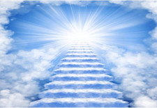 5X3Ft Heaven Backdrop - Stairs to Heaven Paradise God Bless Banner - Holy Light