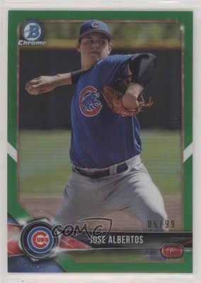 2018 Bowman Chrome Prospects Green Refractor 6/99 Jose Albertos #BCP229 s3g