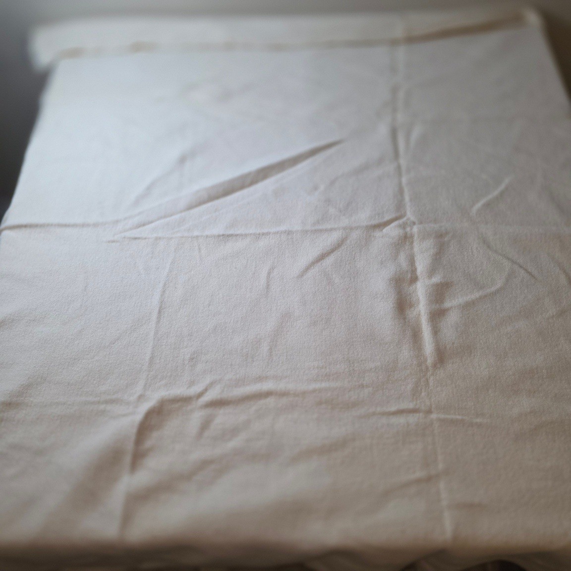 Vintage Esmond Cream Thermal Blanket Satin Trim Edge Off White Retro Bedding