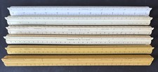 Vintage Architects Scale Drafting Triangular Ruler Engineer 12" Lot of 6