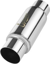UPOWER 3 Inch Exhaust Resonator Stainless Steel Muffler Polished 12"
