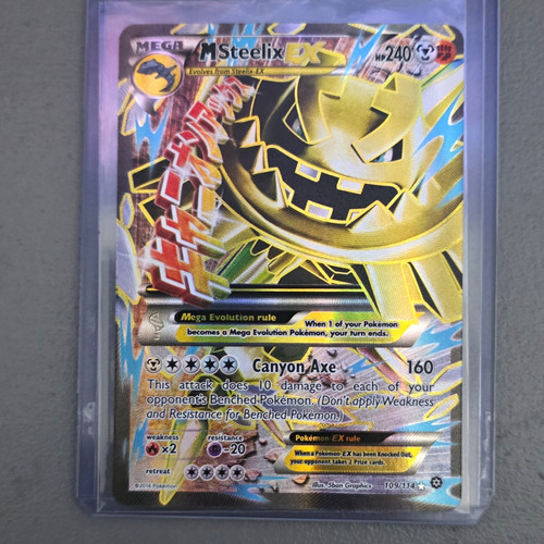 Pokemon Co. M Steelix EX 109/114 XY Steam Siege Full Art Holo UR 240 HP Eng