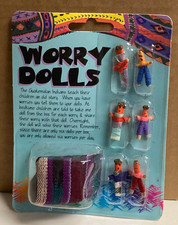Guatemalan Worry Dolls - Handmade Set of 6 Tiny Dolls with Pouch Bag