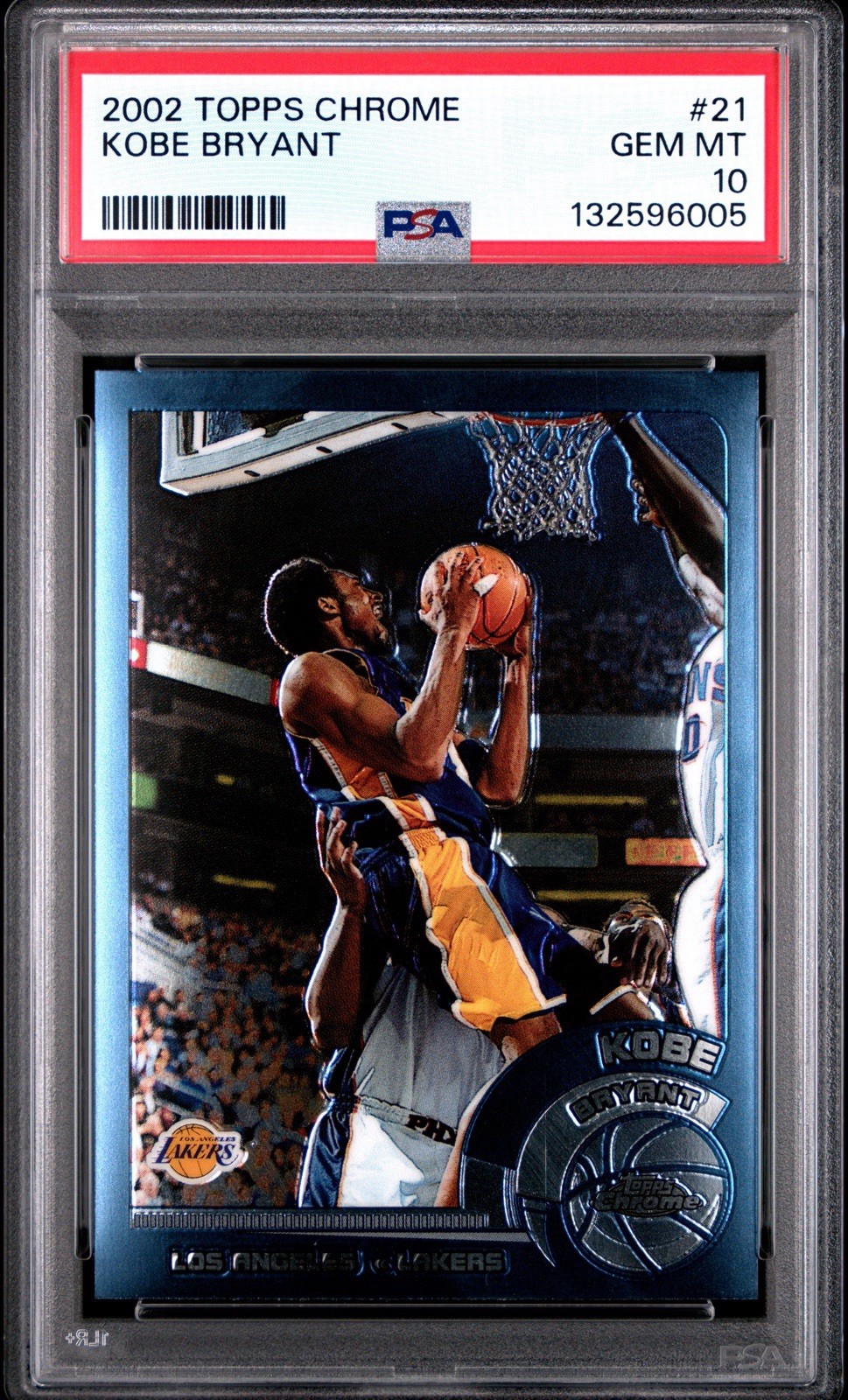 2002-03 Kobe Bryant Topps Chrome #21 Los Angeles Lakers Graded PSA 10 GEM MINT
