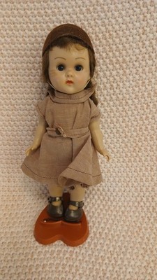 Antique 1950s Brownie Girl Scout 8 In Doll Original Outfit with stand